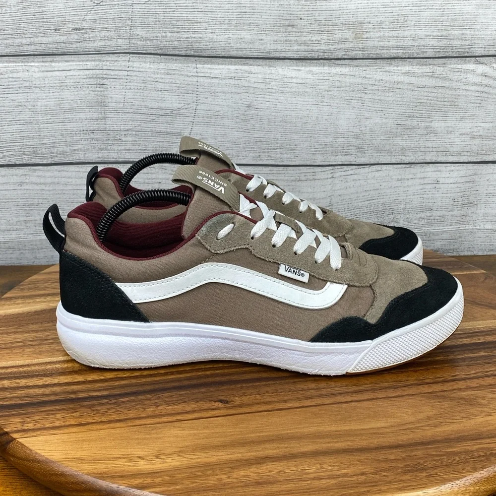 Vans Range EXP Walnut Brown Canvas Suede Shoes Men’s Sneaker Size 9.5